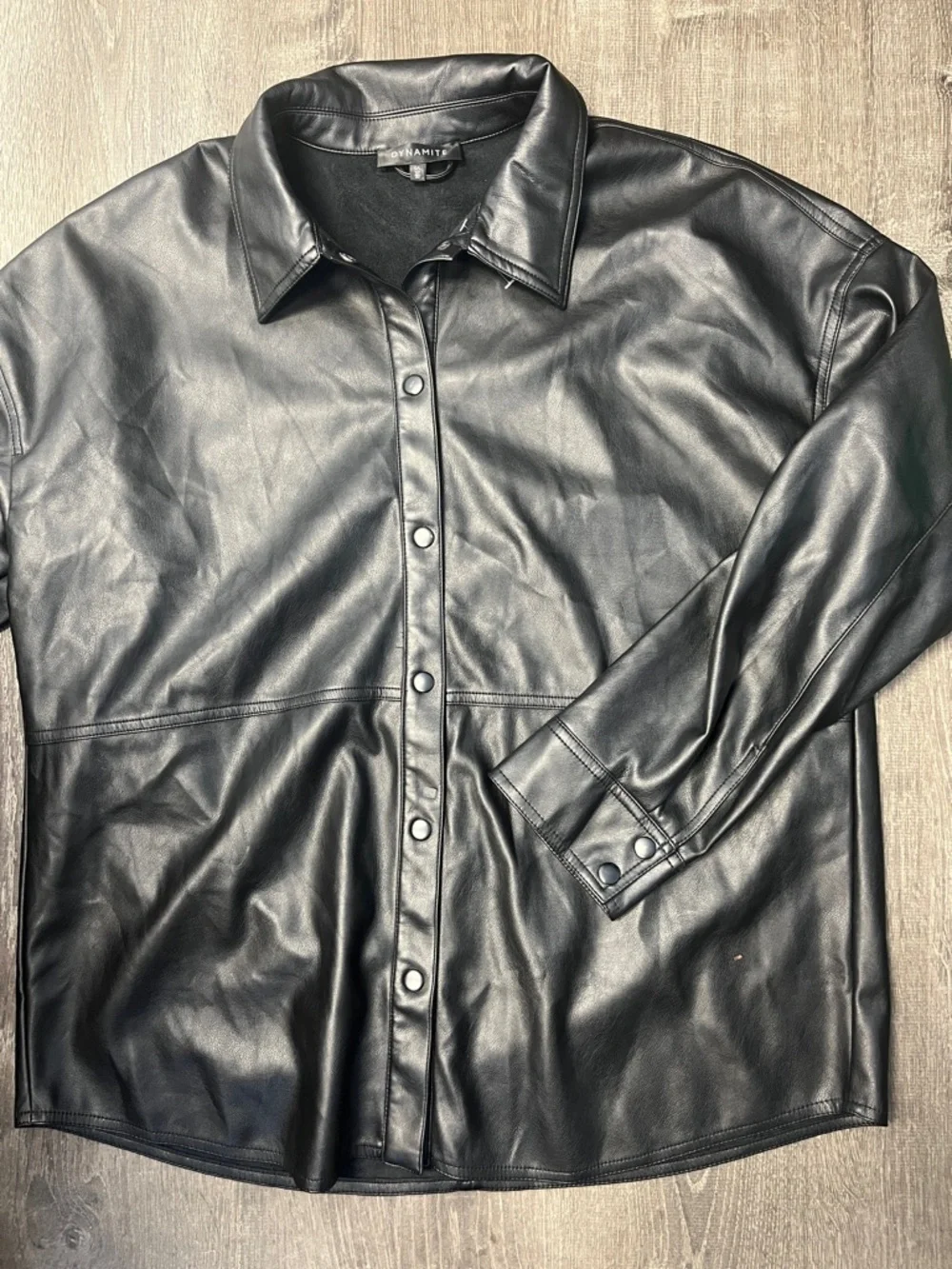 Dynamite Leather Snap Button Jacket - Picture 4 of 6